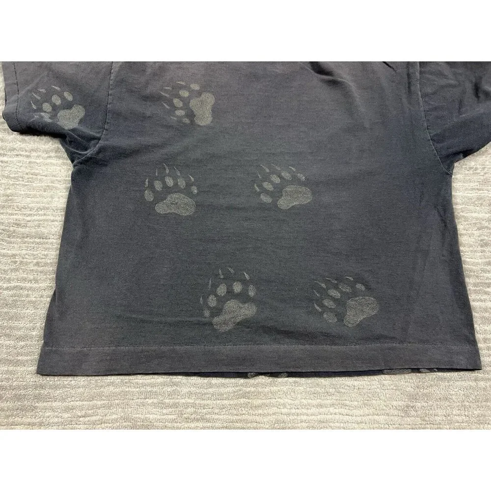 Vintage CMJ 90s Shirt Adult‎ Large Black All over Print Single Stitch Bear